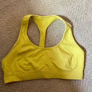 Yellow sports bra